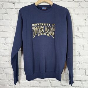 Vintage Crable Sportswear NOTRE DAME Embroidered‎ Navy SweatShirt Unisex Size M